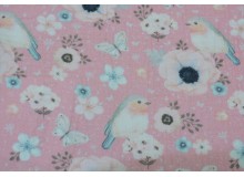 Double Gauze Musselin Rotkehlchen rosa